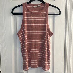 C&C California women’s XL tank top, pink and white striped